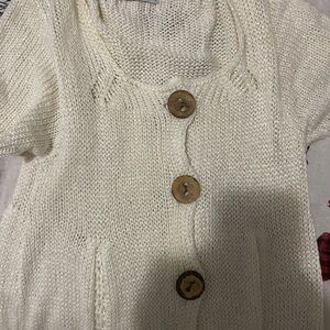 Elegant Cream Button Cardigan
